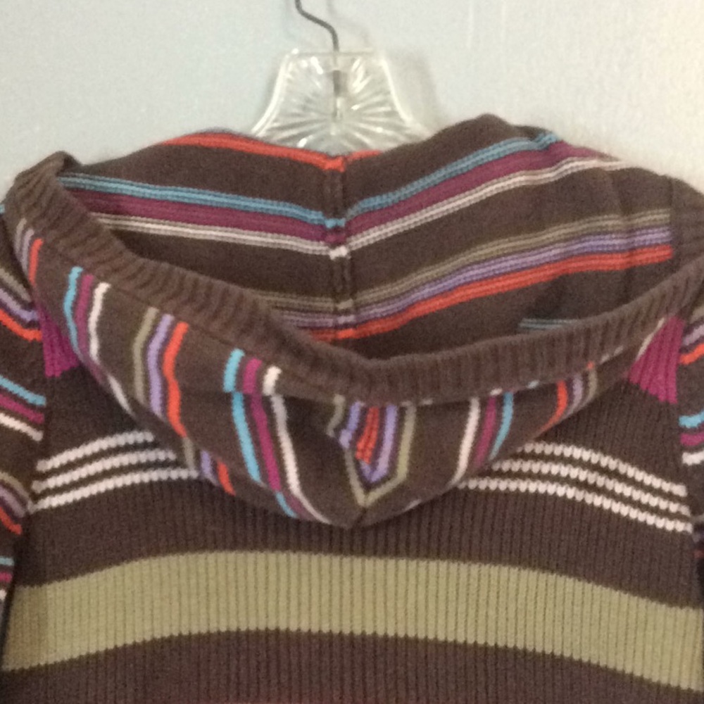 Hanna Andersson Girls Striped Long Hooded Sweater Sz 140 Us Sz 10 - Picture 6 of 8
